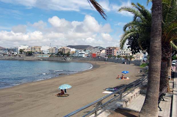 Kanariøyenene, Stranden i Arguineguin på Gran Canaria Kanariøyenene, Stranden i Arguineguin på Gran Canaria